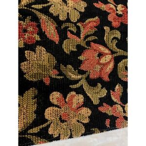 Vintage Floral Heavyweight‎ Fabric red orange flowers upholstery 25" x 25"
